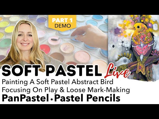 Painting A Soft Pastel Abstract Bird - Focusing On Play  - Using PanPastel & Pastel Pencils