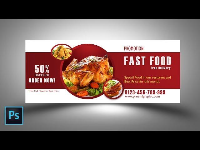 Photoshop tutorials | Fast food Banner design By PROEML GRAPHIC