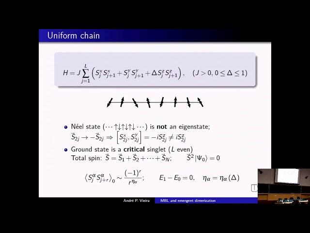 Many-body localization and emergent dimerization in disordered quantum systems - Andre P. Vieira