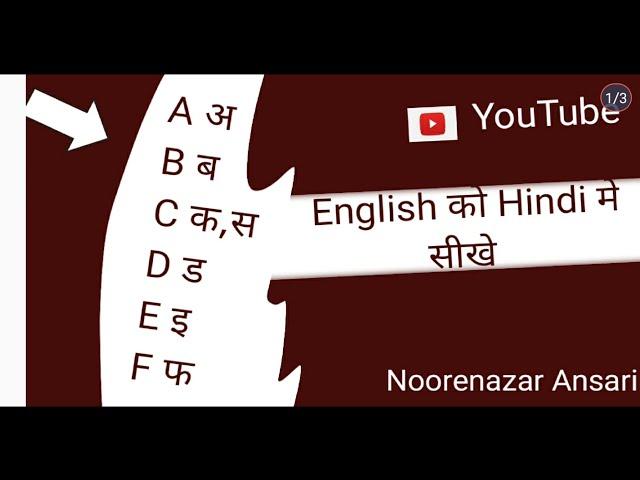 English ko Hindi me sikhen।।अंग्रेजी को हिन्दी में सीखे ।। Noorenazar Ansari