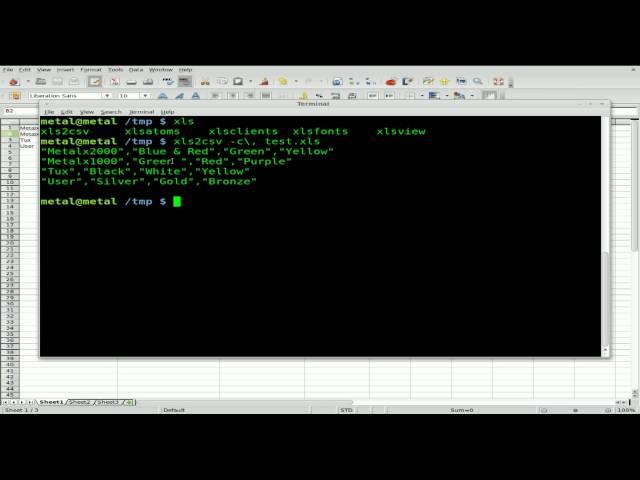 Excel to CSV with xls2csv - BASH - Linux