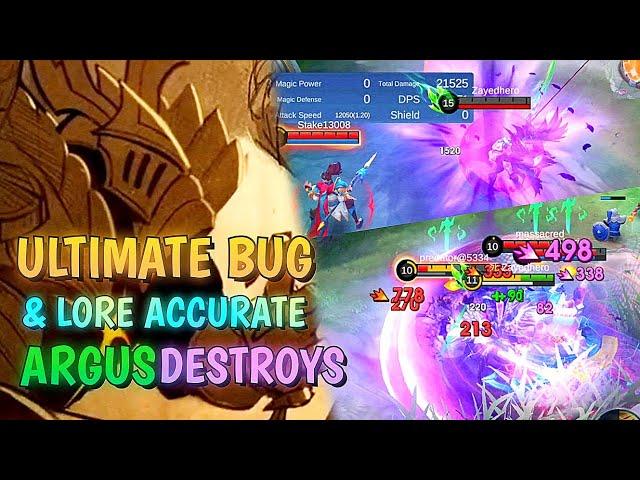 A HIDDEN Ultimate Bug & Lore Accurate Argus Terrorizes The Land of Dawn ( 21 Kills )~ Mobile Legends