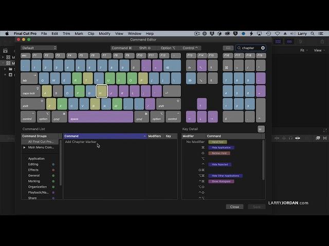 Create Keyboard Shortcuts in Apple Final Cut Pro X