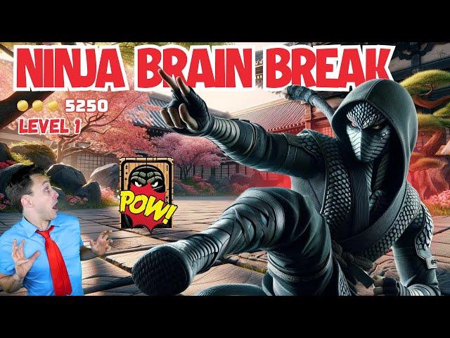  Ninja Video Game Exercise | Kids Brain Break for Indoor Workouts and Movements Activities