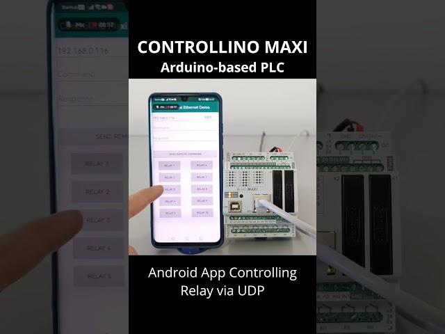 Open Source PLC: Control Relays with an Android App Using Controllino MAXI and UDP