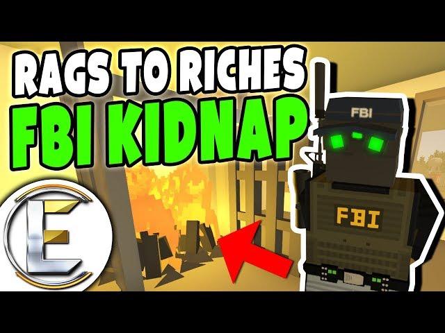 FBI KIDNAP! - Unturned Roleplay Rags to Riches #65 (Gets Put Into A Burning Cage)