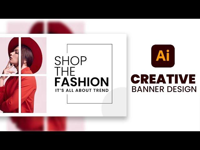 Creative Web Banner Design in Adobe Illustrator.