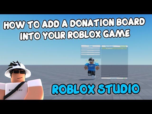 ️HOW TO ADD A DONATION BOARD INTO YOUR ROBLOX GAME️ Roblox Studio️