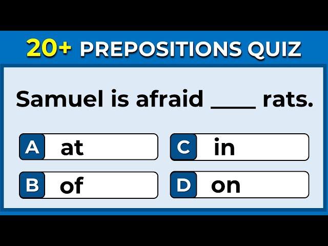 Preposition Quiz: Can You Score 25/25? | #challenge  15