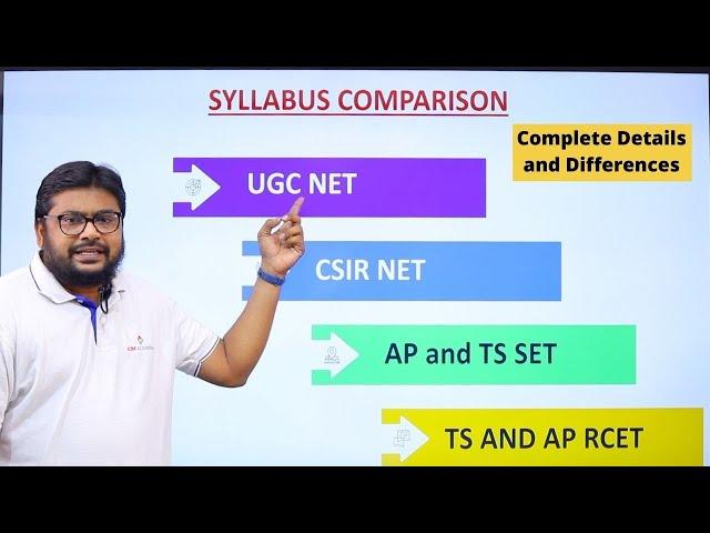 CSIR NET | NTA NET | AP & TS SET and RCET Syllabus Comparison  #csirnet2021 #ntanet2021 #set2021