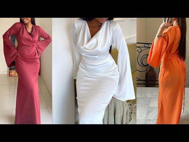 How to Cut and Sew an A-line Dress with Cowl Neck and Snatched Waist