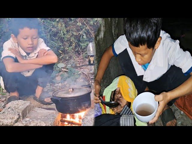 Orphan boy struggled to care for the sick girl and had no one to help.