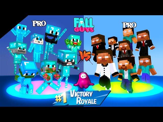 FALL GUYS CHALLENGE : PRO BABY MONSTER VS HEROBRINE BABY - FUNNY MONSTER SCHOOL