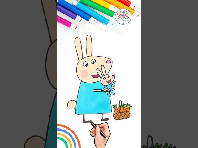 Peppa Pig Rebecca Rabbit Drawing | Draw Rebecca Rabbit with Robbie  #peppapig #shorts #forkids
