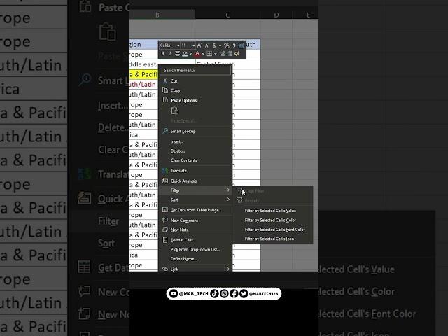 Excel | Filter Shortcut اختصارات التصفية