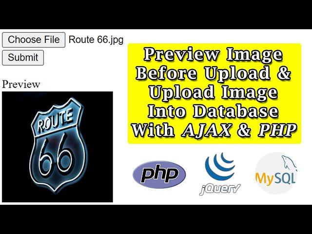 Upload Image With AJAX, PHP & MySQL With Preview Image Before Upload JavaScript