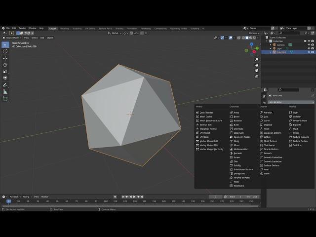 Creating a dodecahedron with an icosahedron with Blender(No Sound)