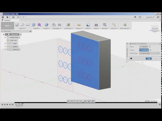 Fusion 360: How to Project a Sketch