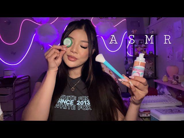 ASMR | Plastic Pampering️ (skincare, makeup,  haircut, layered sounds)