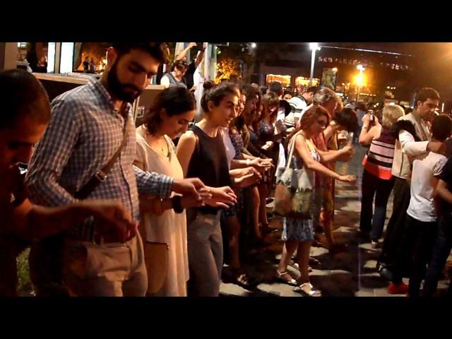 Armenian national dance in the center of Yerevan