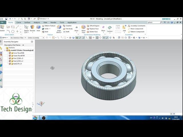 Unigraphics NX- Remastering Example Bearing || Parametric Modeling || Advanced Modeling.