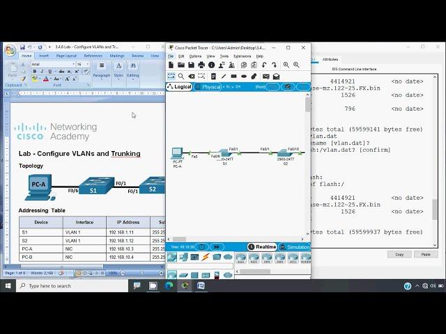 3.4.6 Lab - Configure VLANs and Trunking