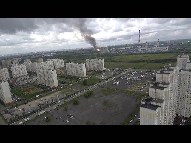 Пожар на ТЭЦ№27 в Мытищи с квадракоптера