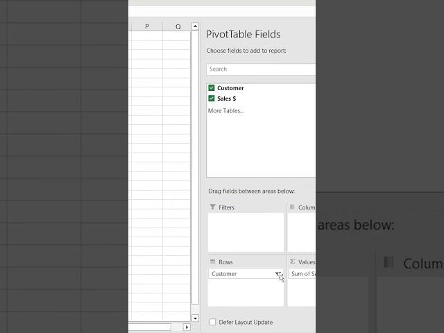 How to Create a Pivot Table in Excel #shorts