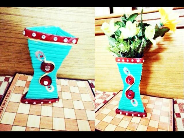 How to make newspaper flower vase or pen stand I DIY newspaper crafts | Easy made unique flower vase