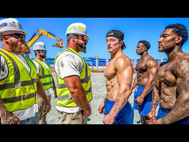 Construction Workers vs. Bodybuilders - (Who's Stronger?)