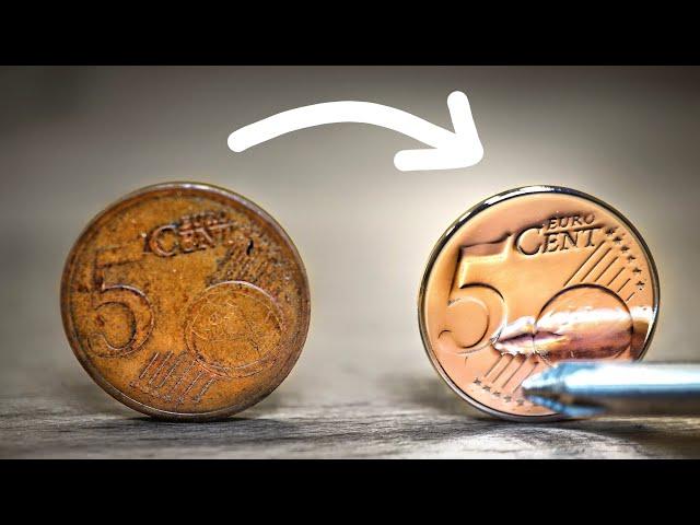 Mirror Polishing 5 Cent Coin - Restoration