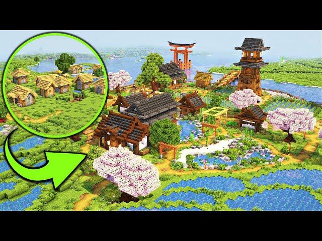 Cherry Blossom Village Transformation | Minecraft Timelapse