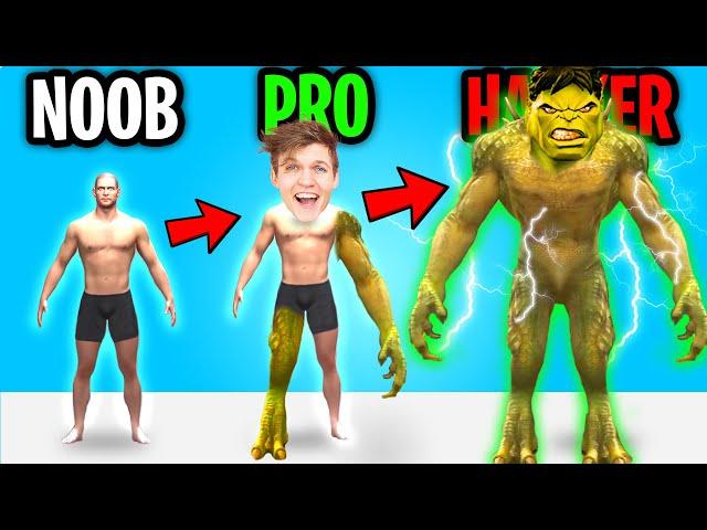 Can We Go NOOB vs PRO vs HACKER In IDLE TRANSFORMATION? (LANKYBOX TURNS INTO WEREWOLVES!?)