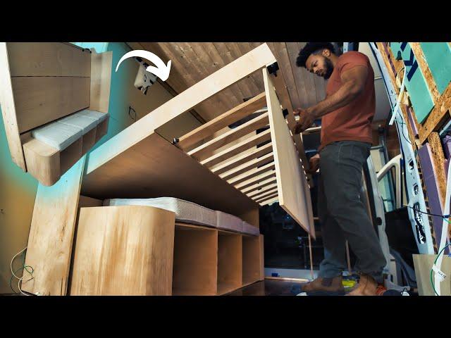 How to Build a HIDDEN Wall Bed for Campervans | Complete build Step-by-Step + Free Plans