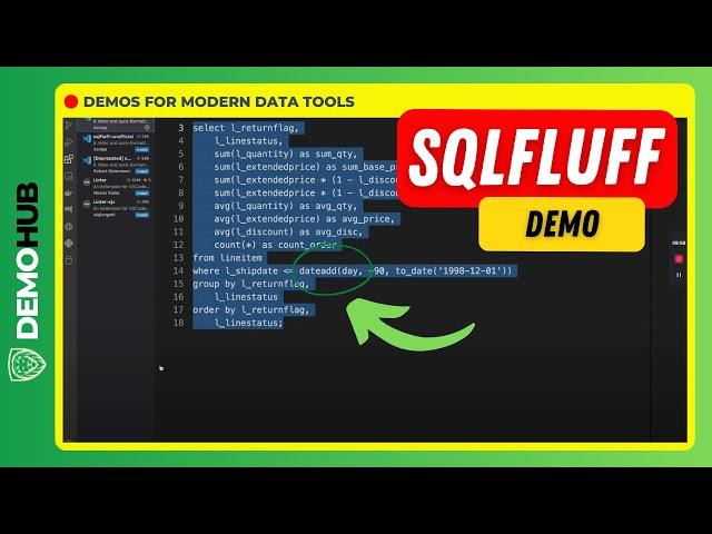 SQLFluff Demo // VSCode Extension For SQL Code Linting & Formatting - Snowflake Setup | Demohub.dev