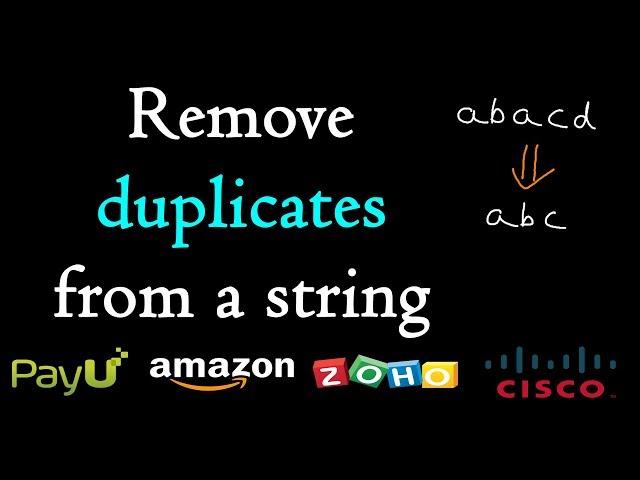 Remove duplicates from a string