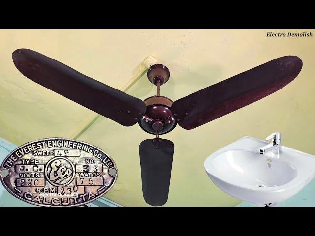 First time on YouTube History [Year:1908] Antique Ceiling Fan THE EVEREST ENGINEERING vs Washbasin 