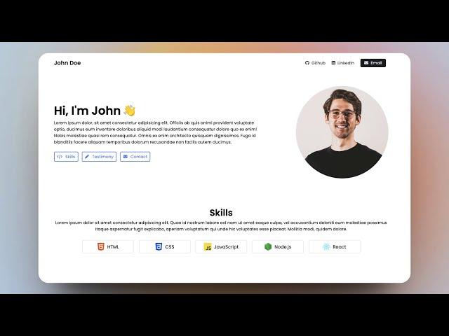 Build a Responsive Personal Portfolio with HTML & CSS | Full Beginners Tutorial 