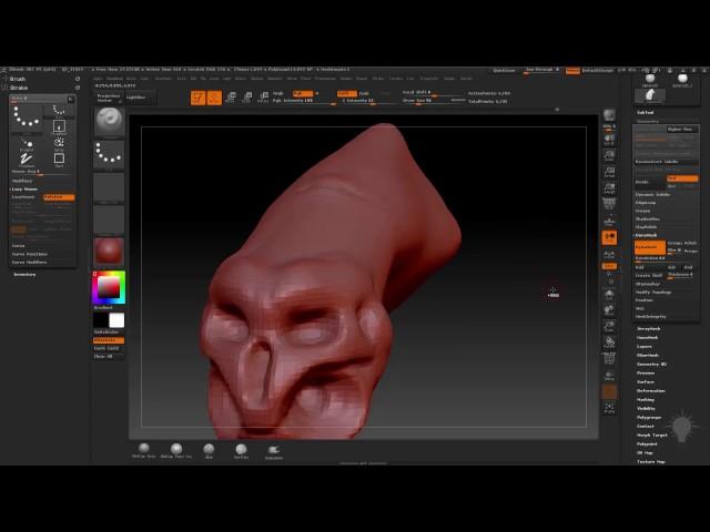 Введение в Zbrush :  Резолюция Dynamesh часть 1 урок 13