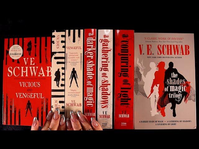 ASMR  DOUBLE  V.E. Schwab Box Set Unboxing ( soft spoken/whisper, tapping, tracing)