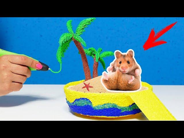 БАССЕЙН ДЛЯ ХОМЯКА  DIY | РИСУЮ БАССЕЙН 3D РУЧКОЙ | ДОМ ДЛЯ ХОМЯКА С БАССЕЙНОМ 24 часа челлендж