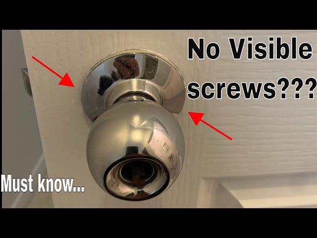 Remove door handle / knob without screws visible