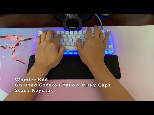 Womier K66 with stock Gateron Yellow Milky Caps