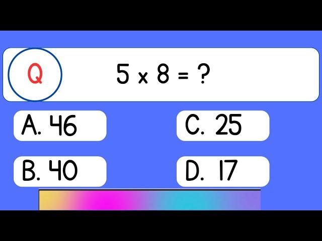 Maths Quiz for kids | Multiplication table Quiz for kids | Quiz Time