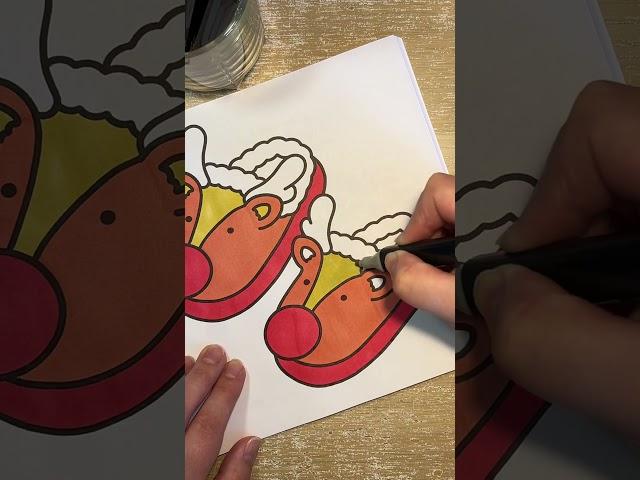 Тапочки #раскраска #раскрашиваю #coloringbook #маркеры #markers #cocowyo #coloring