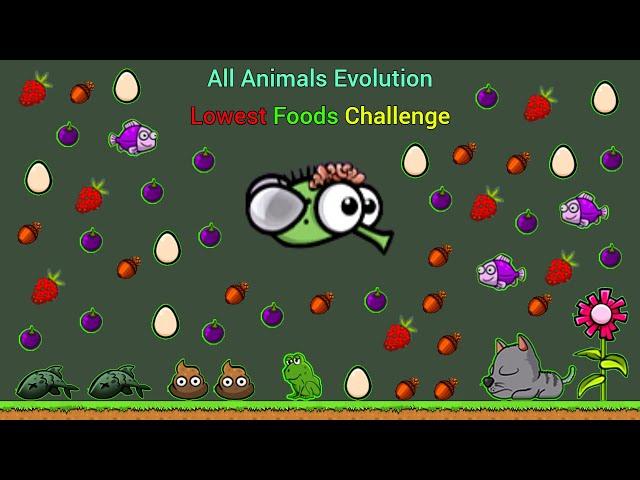 Lowest Foods Challenge And All Animals Evolution (EvoWorld.io)