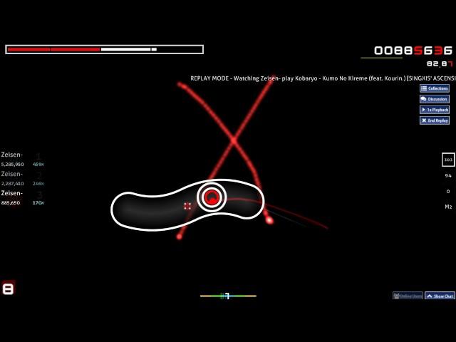 [osu!] Kobaryo - Kumo No Kireme (feat. Kourin.) [SINGXIS'S ASCENSION] 8.14* 87.20% B pass