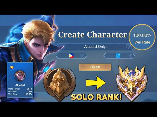 100% WIN RATE FROM WARRIOR TO MYTHIC SOLO RANK - ALUCARD ONLY!!  (hardest challenge ever)