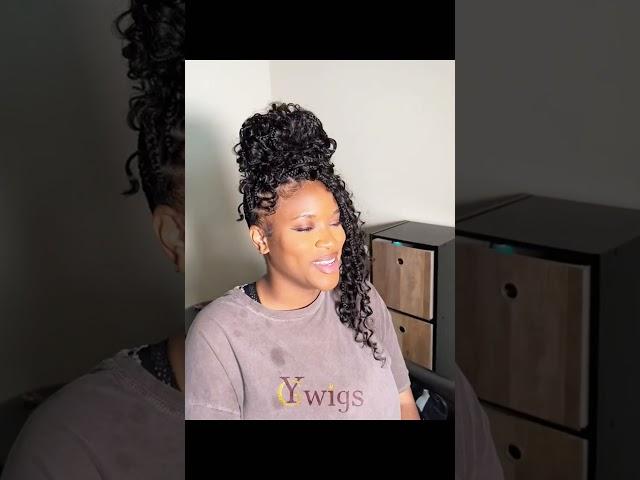 How to knotless braid with human hair curls #ygwigs