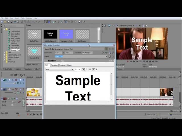 Sony Vegas Pro 11 - Урок 4 - Как добавить текст и изменить голос